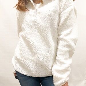 WallFlower Sherpa Teddy Bear Women's Sweatshirt‎ Beige Size M NWTO